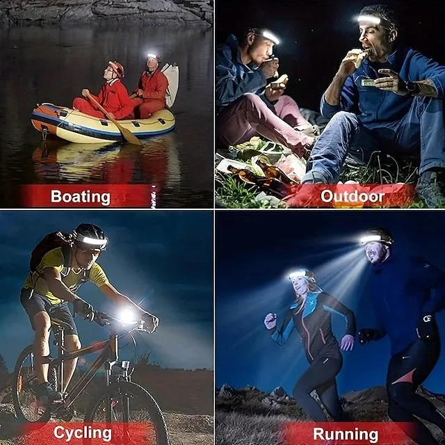LED Headlamp Flashlight 1000lumens Headlight, USB Rechargeable Head Lamp With Red Taillight, Lightweight Waterproof Headlamps for Outdoor Camping Running Hiking, Hard Hat Headlamp