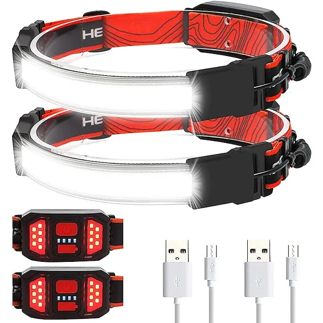LED Headlamp Flashlight 1000lumens Headlight, USB Rechargeable Head Lamp With Red Taillight, Lightweight Waterproof Headlamps for Outdoor Camping Running Hiking, Hard Hat Headlamp