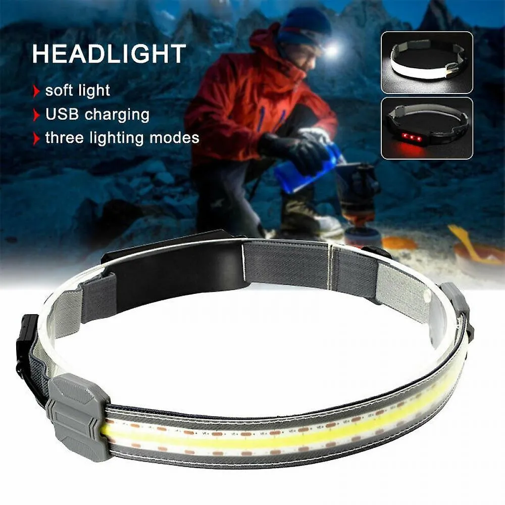 Led Headlight Usb Rechargeable Headlamp Waterproof Headband Flashlight For Outdoor Running LC675