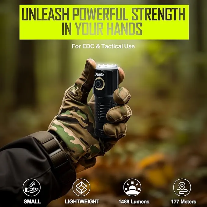 LED Mini Flashlight Rechargeable, German Three-Eyed Monster Mini Flashlight with Clip, IP54 EDC Tactical Flashlight with 5 Modes for Outdoor, Home, Emergency,Camping, Working (2 Pieces)