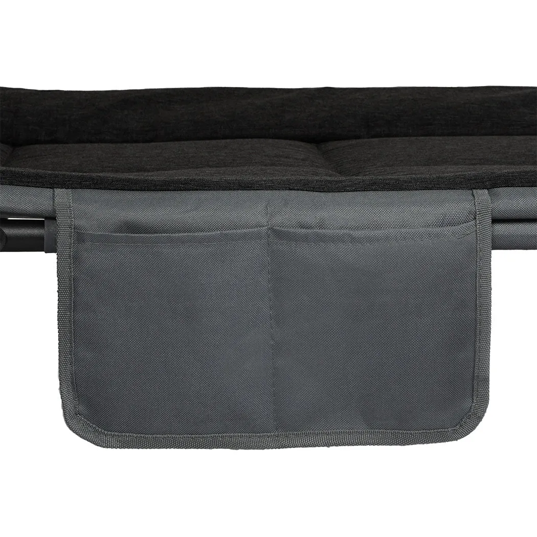 Levede Folding Camping Bed Camp Cots Black-NSW_Rural
