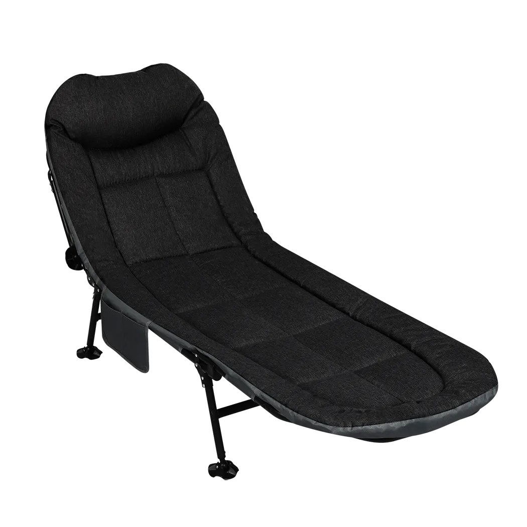 Levede Folding Camping Bed Camp Cots Black-NSW_Rural