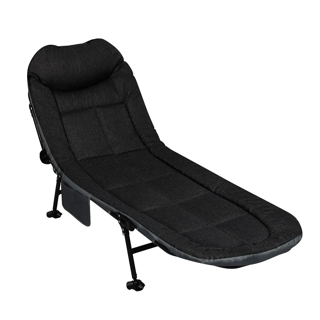 Levede Folding Camping Bed Camp Cots Black-VIC_Rural
