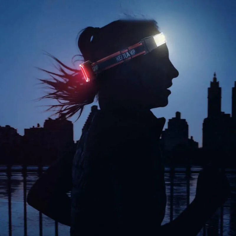 Lightweight COB Head Torch Flashlight USB Rechargeable Head Torch 3 Modes Head Light COB LED Head Lamp