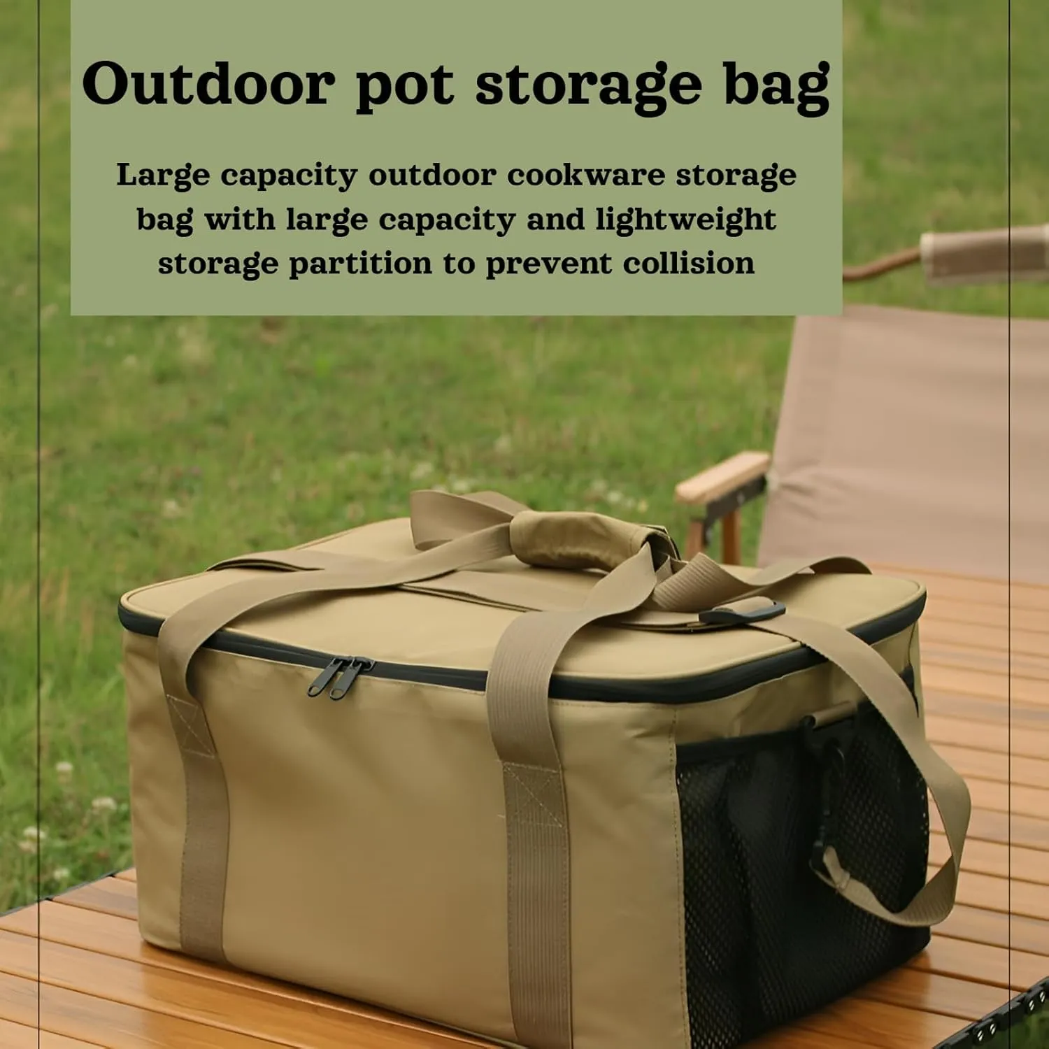 lilaBelle]【Heavy-Duty Camping Gear Organizer 40L Waterproof Storage Bag with Removable Dividers, Portable Cooking Utensil for Saudi Outdoor BBQ Fishing Trip