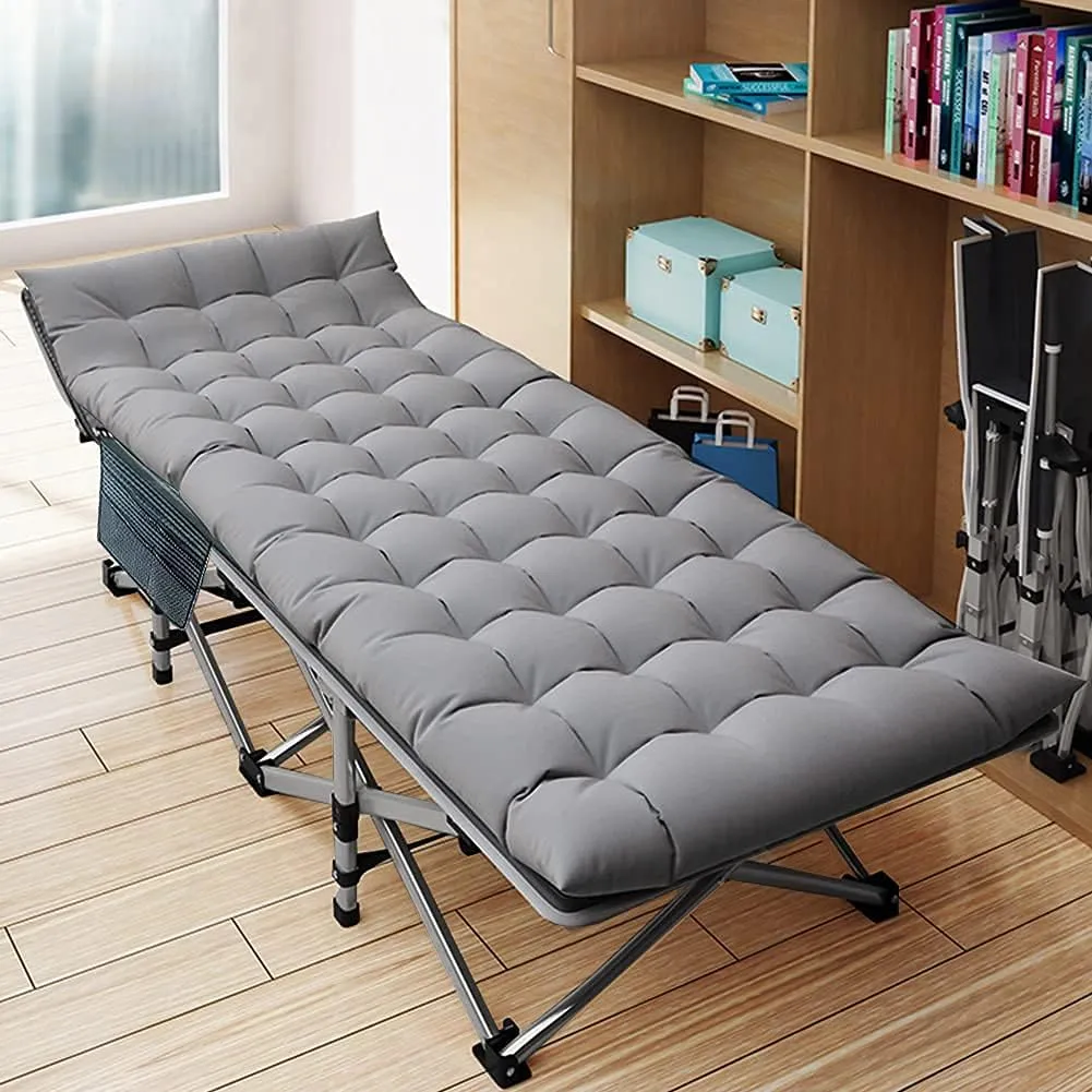 LILYPELLE Folding Camping Cot W/Mattress,XXL Cot Bed, Heavy Duty Wide Camping Cots for Adults, Portable Sleeping Cots Bed for Travel Camping/Office, Home Nap