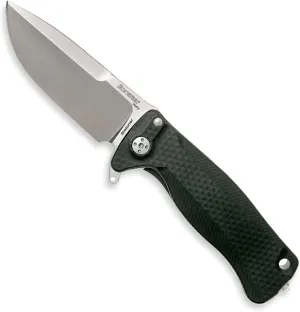 Lion Steel SR22A Sleipner Frame Lock Folding Pocket Knife - Machined Aluminum Handle, IKBS Ball Bearing System, Dual Carry Clip (Black Handle, Satin Blade)