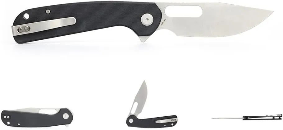 LIONGMAH Folding Pocket Knife, 3.75" Blade,G10 Handle, Liner Lock, Reversible Pocket Clip for Everyday Carry, Outdoor Activities, Perfect Tool for Camping Hunting Survival (Right-handed version)