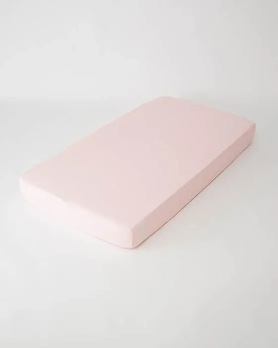 Little Unicorn - Cotton Muslin Cot Sheet - Blush