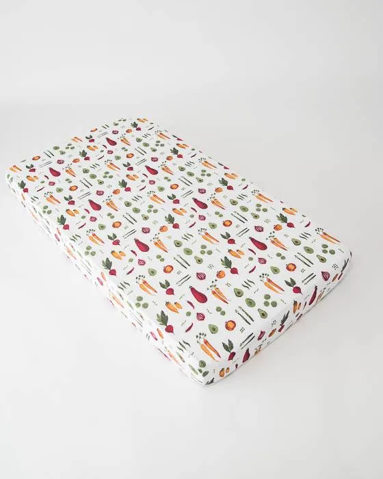 Little Unicorn - Cotton Muslin Cot Sheet - Farmers Market