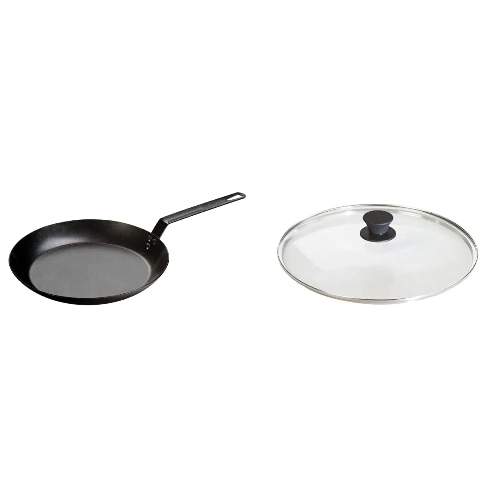 Lodge 12-Inch Carbon Steel Skillet   Tempered Glass Lid