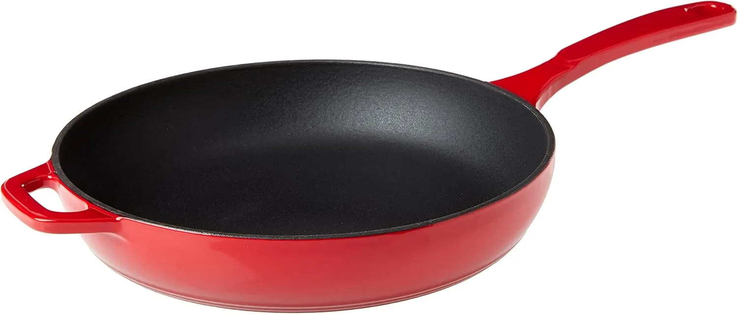 Lodge Color EC11S43 Enameled Cast Iron Skillet, Island Spice Red, 11-inch