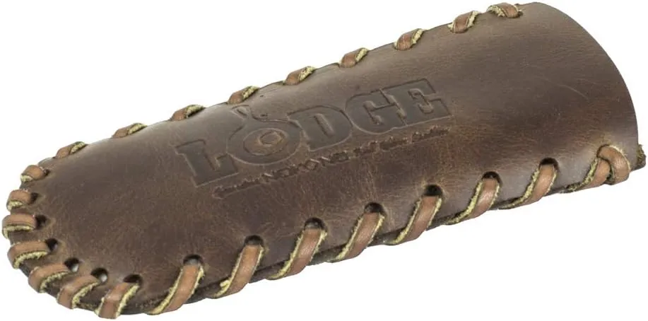 Lodge Nokona Leather Hot Handle Holder, Spiral Stitched, Coffee