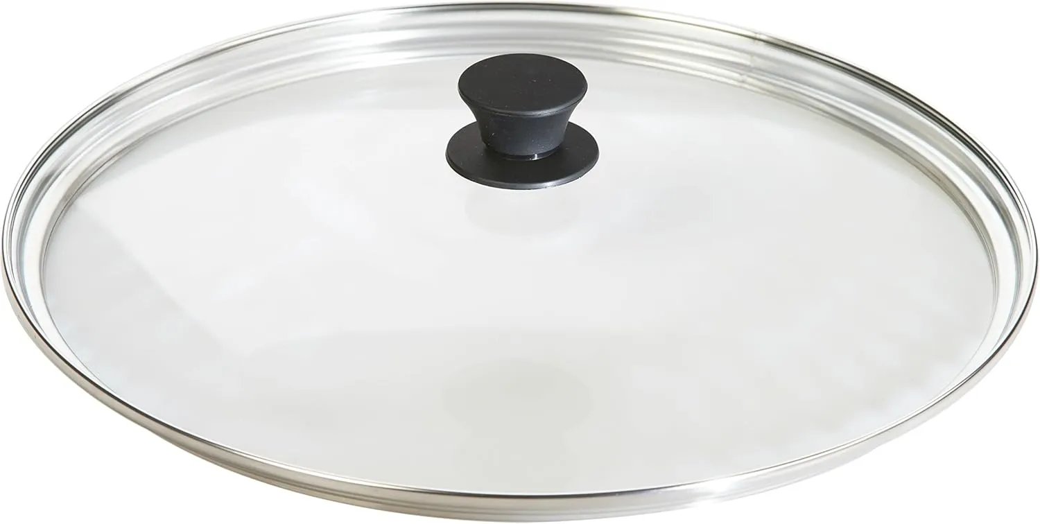 Lodge Round Tempered Glass Lid - Versatile Glass Lid for 15 Inch Skillets, Pans, and Dutch Ovens - Dishwasher Safe and Oven Safe up to 400° - 15 Inch