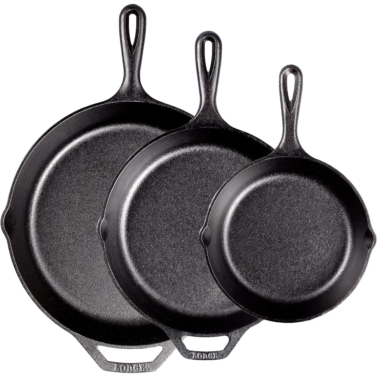 Lodge Seasoned Cast Iron Skillet - 12 Inch Ergonomic Frying Pan with Assist Handle, black