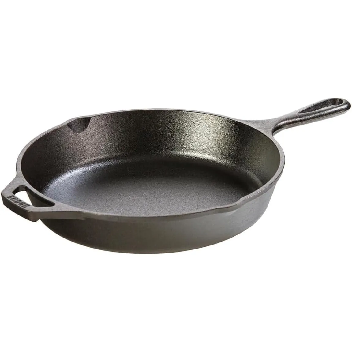 Lodge Seasoned Cast Iron Skillet - 12 Inch Ergonomic Frying Pan with Assist Handle, black