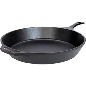 Lodge Seasoned Cast Iron Skillet - 12 Inch Ergonomic Frying Pan with Assist Handle, black