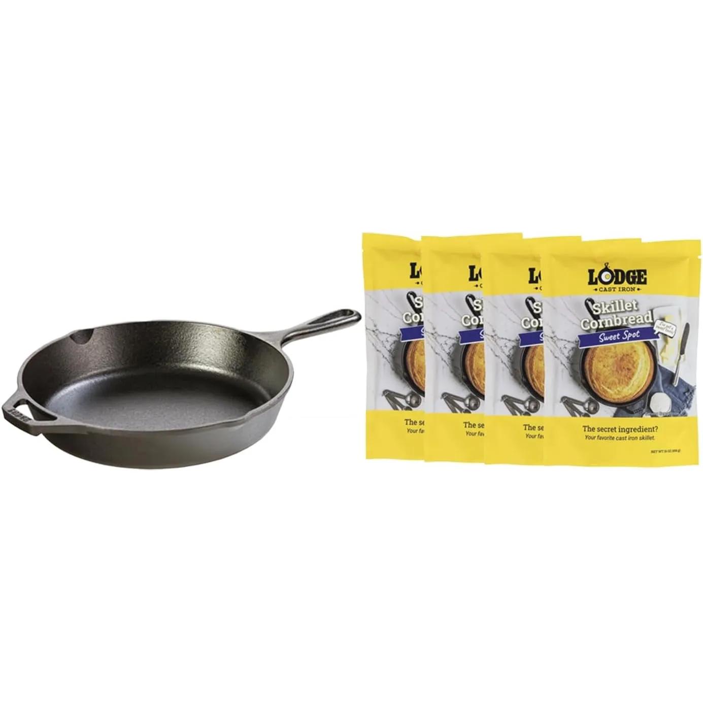 Lodge Seasoned Cast Iron Skillet - 12 Inch Ergonomic Frying Pan with Assist Handle, black