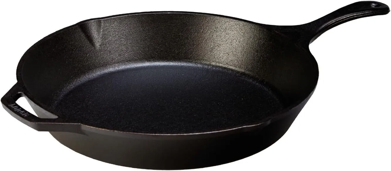 Lodge Seasoned Cast Iron Skillet with Hot - 12 inch Frying Pan with Silicone Hot Handle Holder (Black)