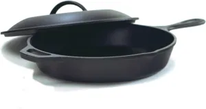 Lodge Seasoned Cast Iron Skillet With Lid (12 Inch) - Frying Pan Set
