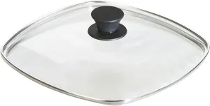 Lodge Square Tempered Glass Lid - Versatile Glass Lid for 10.5 Inch Skillets and Pans - Dishwasher Safe - 10.5 Inch
