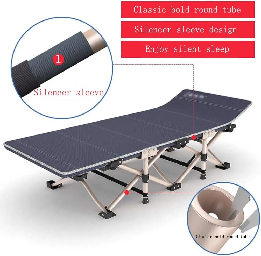 Lounge Folding Reclining Chair Garden Folding Deck Chair, Travel Vehicle Convenient Single Bed, Reinforced Steel Tube, with Anti-skid Foot Pad and Handbag Beach Sun Lounger Chairs (Style2 17 (Style2 1
