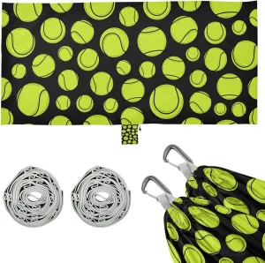 Lovely Green Tennis Ball Camping Hammock Single Portable Hammocks 330 lbs Capacity with 2 Tree Straps and Attached Carry Bag,Perfect for Outdoor,Indoor,Beach,Camping,Travel