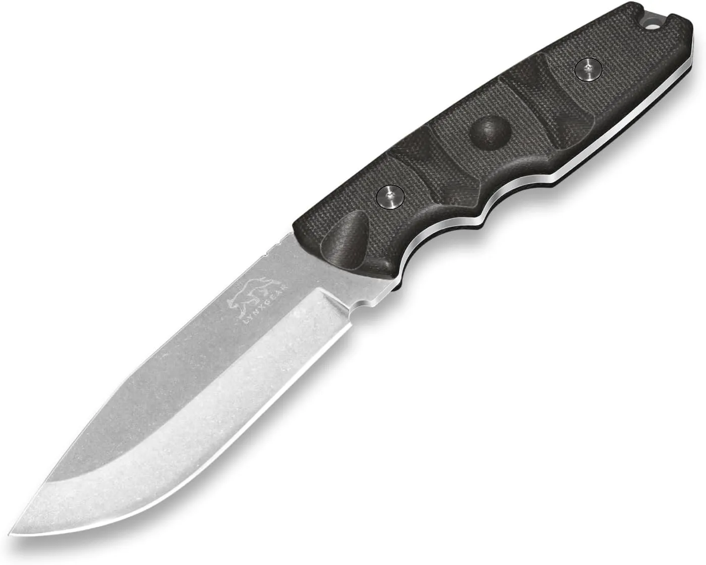LYNXGEAR Fixed Blade Hunting Knife with Sheath, 9.5in D2 Steel Full Tang Design & Micarta Handle - Perfect for Outdoor, EDC, Camping, Bushcraft (Black)