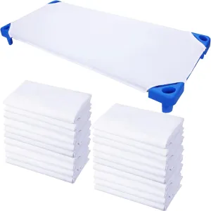 Macarrie 20 Pcs Daycare Cot Sheets for Toddler and Preschool Pure Cotton Breathable Fabric Standard Daycare Bed Fitted Sheet for Boys and Girls, 51.18'' W x 23.62'' L(Classic Style)