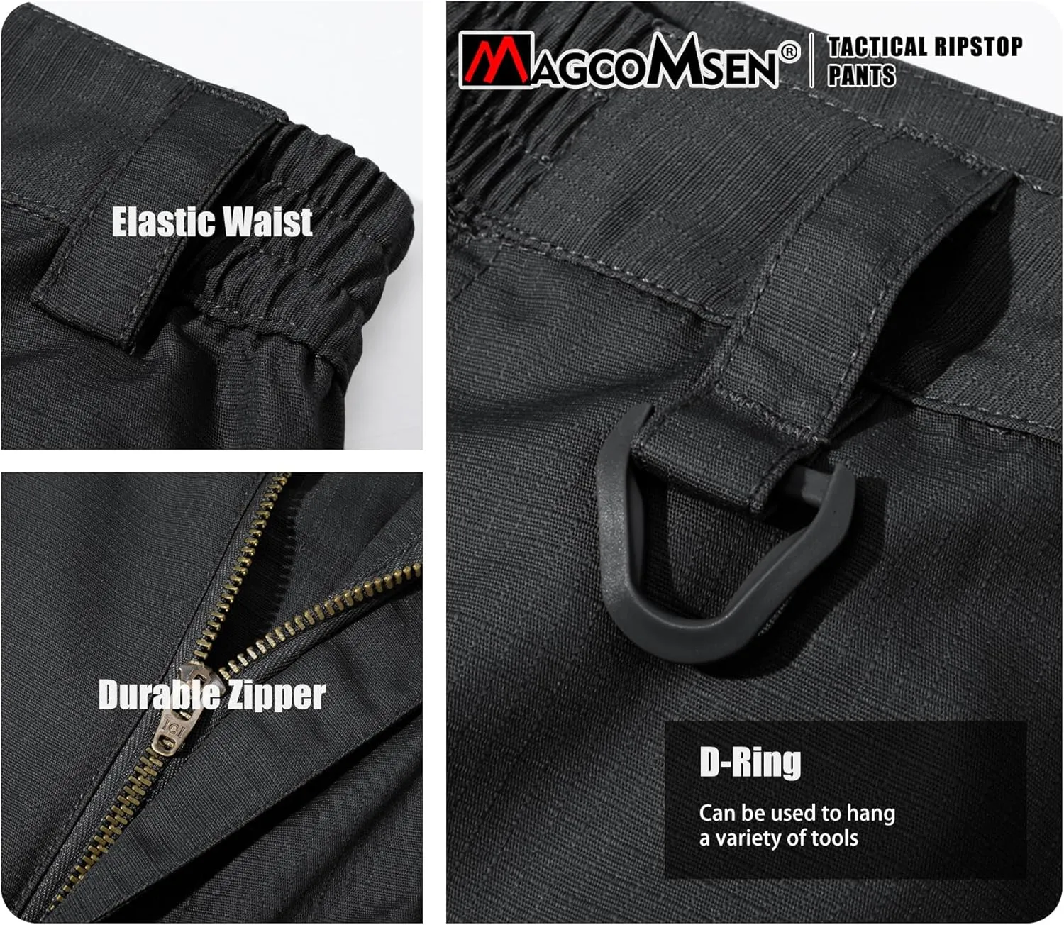 MAGCOMSEN Men's Tactical Pants 9 Pockets Ripstop, Water Repellent, Cargo Pants for Work, Hiking, Hunting(No Belt)