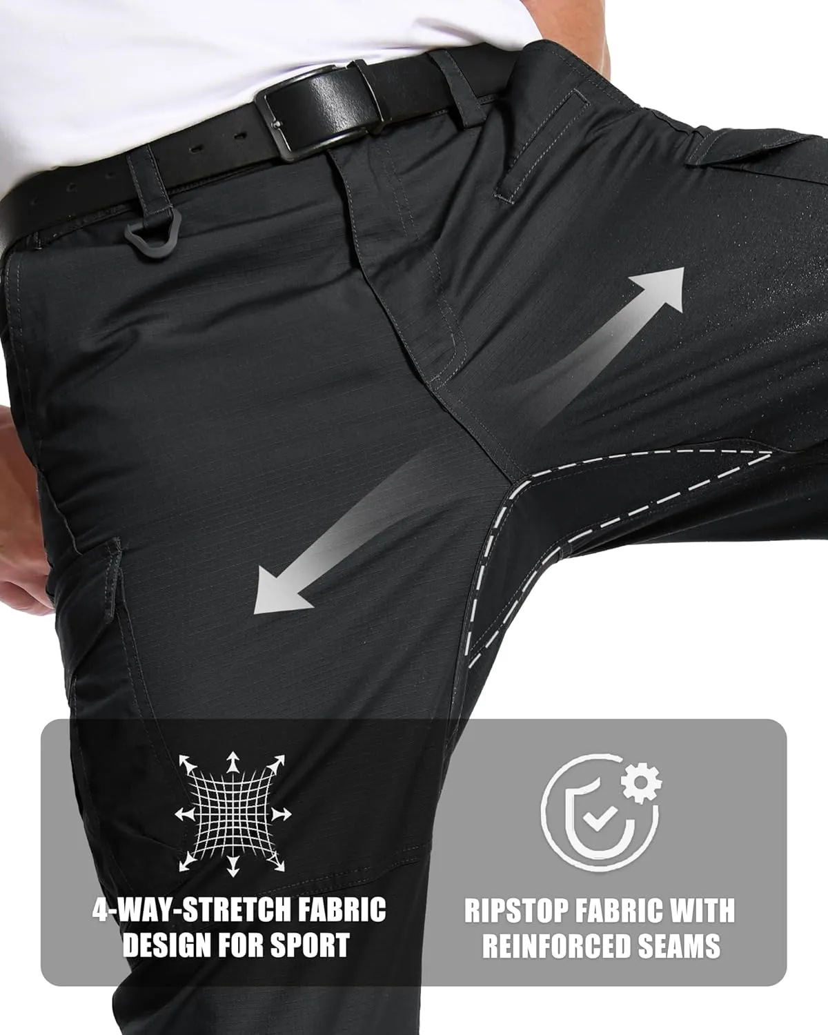 MAGCOMSEN Men's Tactical Pants 9 Pockets Ripstop, Water Repellent, Cargo Pants for Work, Hiking, Hunting(No Belt)