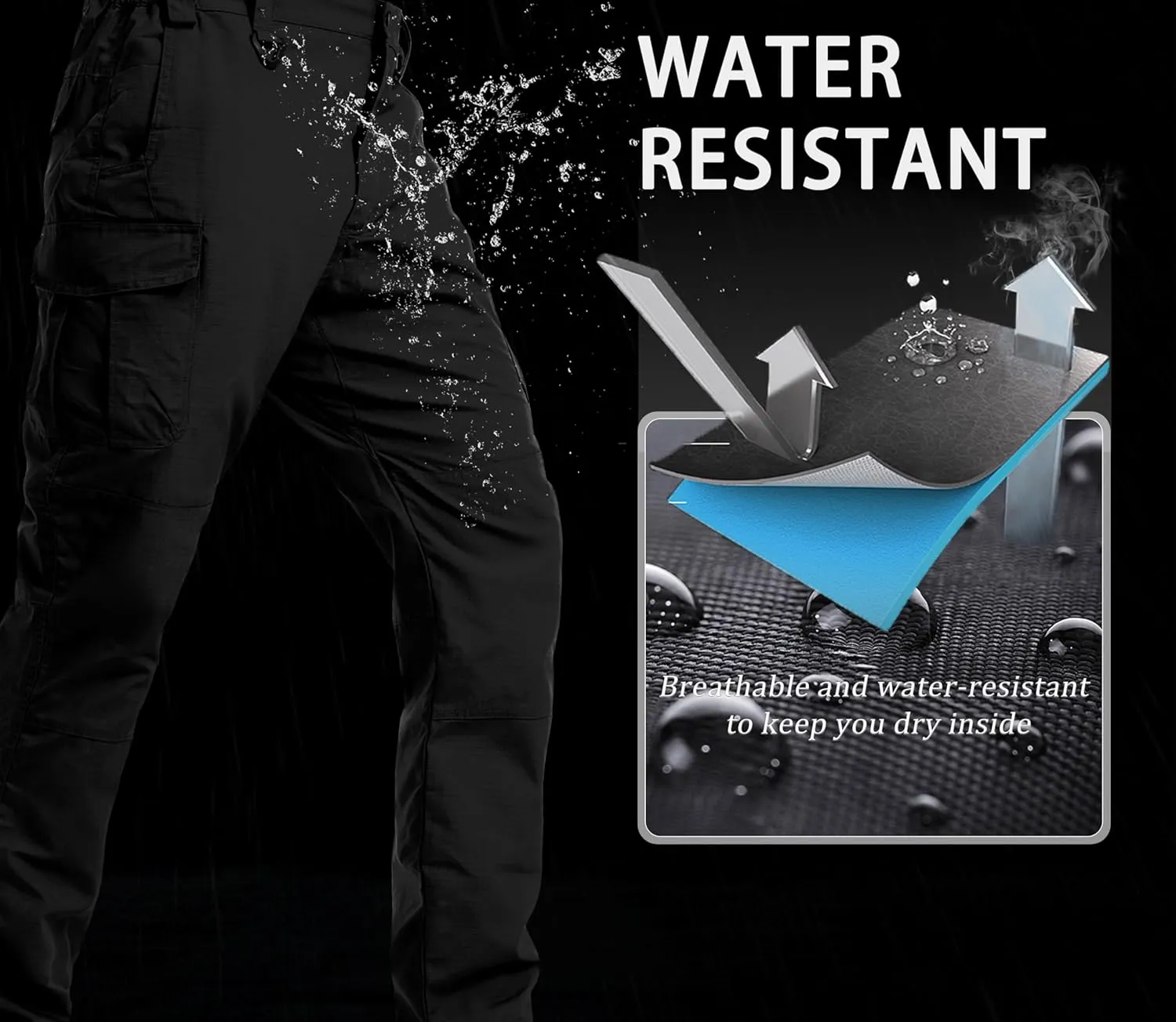 MAGCOMSEN Men's Tactical Pants 9 Pockets Ripstop, Water Repellent, Cargo Pants for Work, Hiking, Hunting(No Belt)