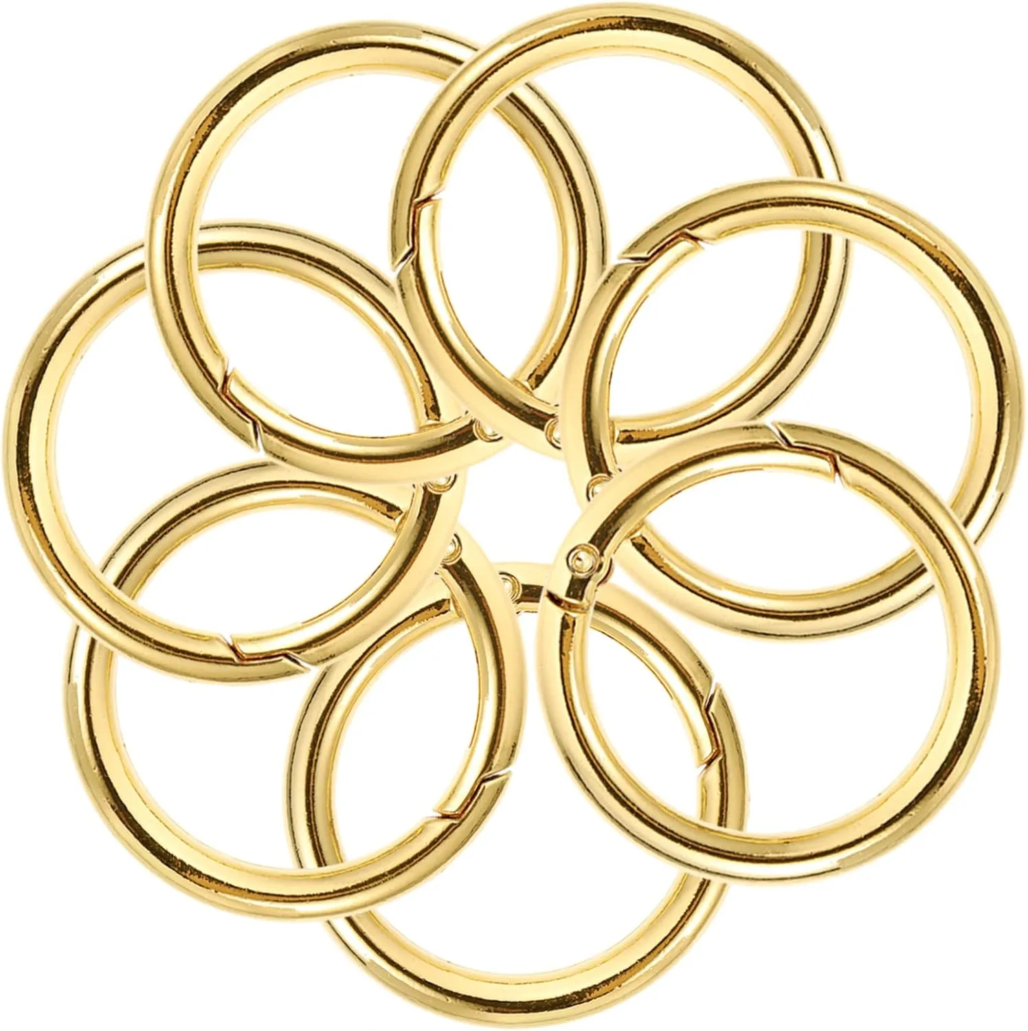 MAGICLULU Caribeener Clips - 10PCS Spring O Ring 1.5 Inch Metal Round Carabiner Circle Key Ring Clips for Keychain, Buckle, Bags, Purse, Handbag, Craft Jewelry Making