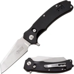 Manual Folding Knife w/D.L.M. - SHATTER - Wharncliffe Blade, D2 Steel, Ball Bearing Pivot, Removable Carbide Tip Glass Breaker, G10 Handle - EDC, ET-FDR014