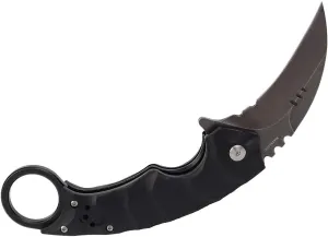 MASALONG kni204 Outdoor Survival Claw Tactical folding knife D2 Steel EDC knives (black stone wash)