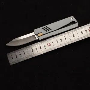 MASALONG Survival Camping D2 Folding Knife, Outdoor EDC Tactical Knife knife (grey)