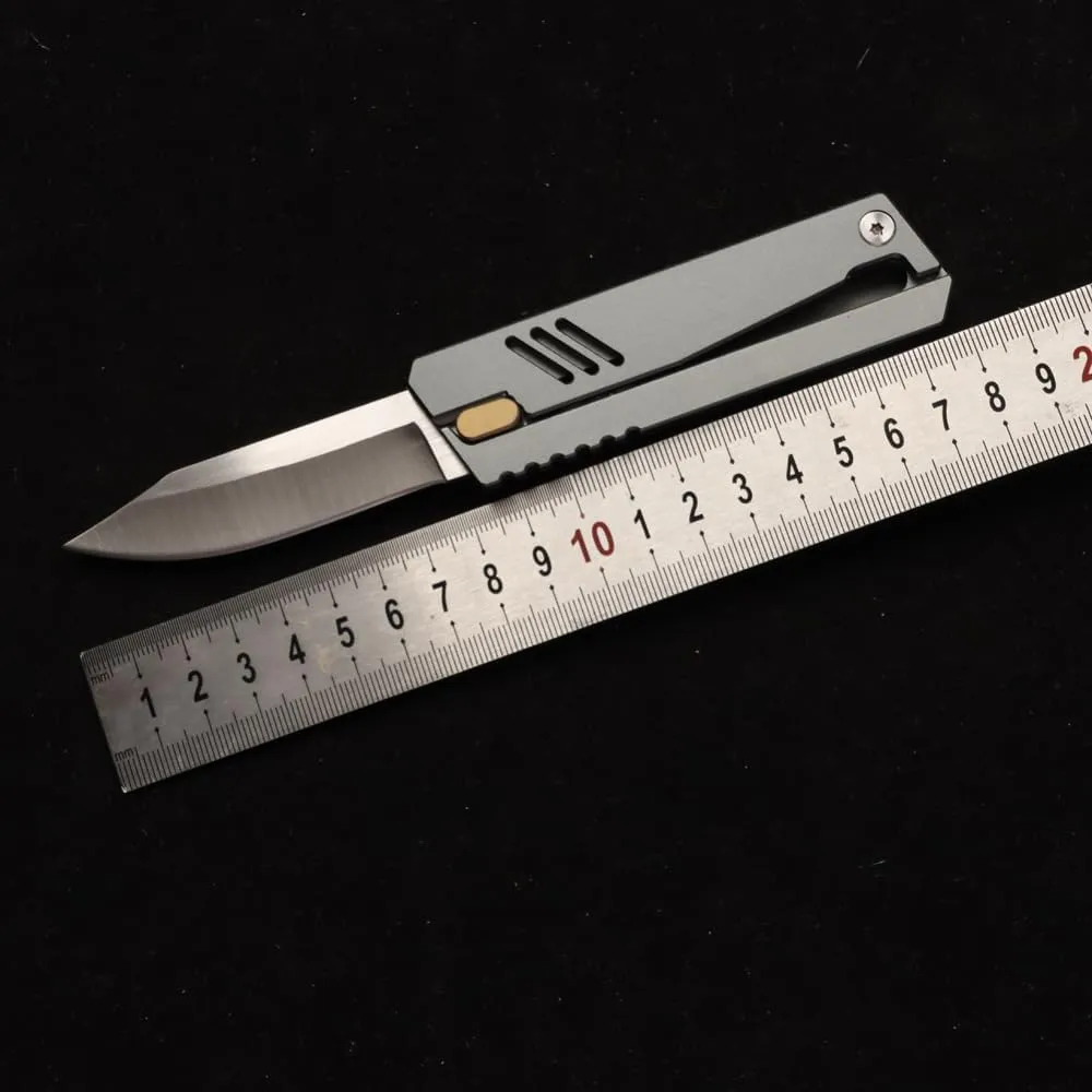 MASALONG Survival Camping D2 Folding Knife, Outdoor EDC Tactical Knife knife (grey)