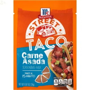 Mccormick Carne Street Taco Carne Asada Seasoning Mix, 0.87 Oz Envelope