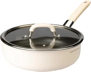 MDZF SWEET HOME 10 inch Titanium Ceramic Nonstick Frying Pan with Lid – Scratch Resistant Skillet, Induction & Gas Stove Compatible, PFOA-Free Cookware for Eggs and Steak