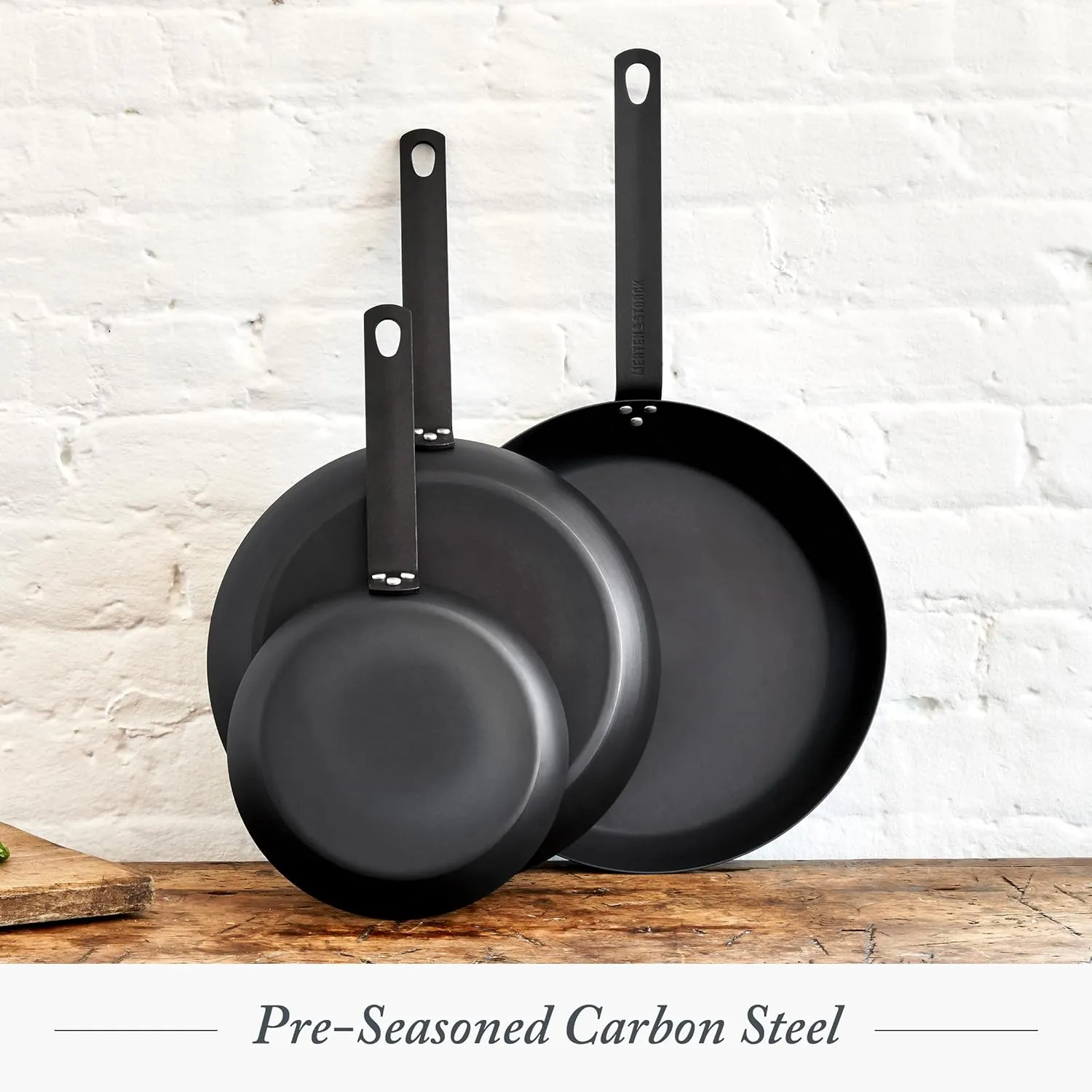 Merten & Storck Pre-Seasoned Carbon Steel 10" Frying Pan Skillet, Fast Heating, Naturally Nonstick, Induction & Oven Safe, High-Heat & Open Flame Compatible, Perfect for Searing Grilling & Camping
