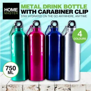 Metal Drink Bottle with Clip 750ml