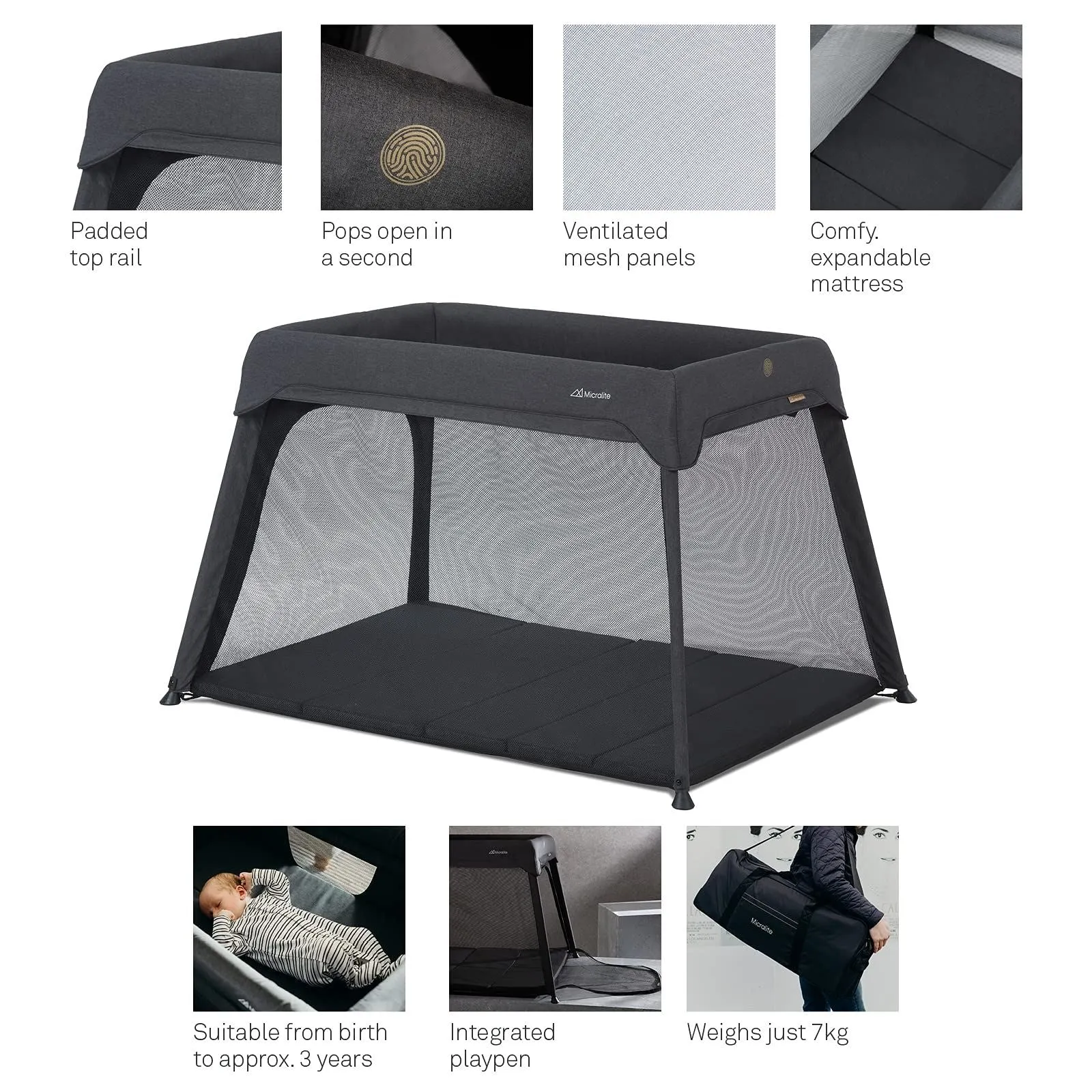 Micralite Sleep Go Travel Cot 0