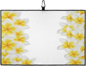 Microfiber Golf Towel with Waffle Pattern Plumeria Rubra White Backdrop Golf Towels with Heavy Duty Carabiner Clip for Men and Women