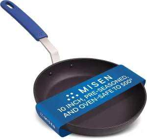 Misen 10 Inch Pre-Seasoned Carbon Steel Fry Pan – Lightweight, Naturally Nonstick Skillet for Versatile Cooking – Oven Safe to 500°F – Ideal for Searing, Sautéing, and Frying – Durable, Easy to Clean