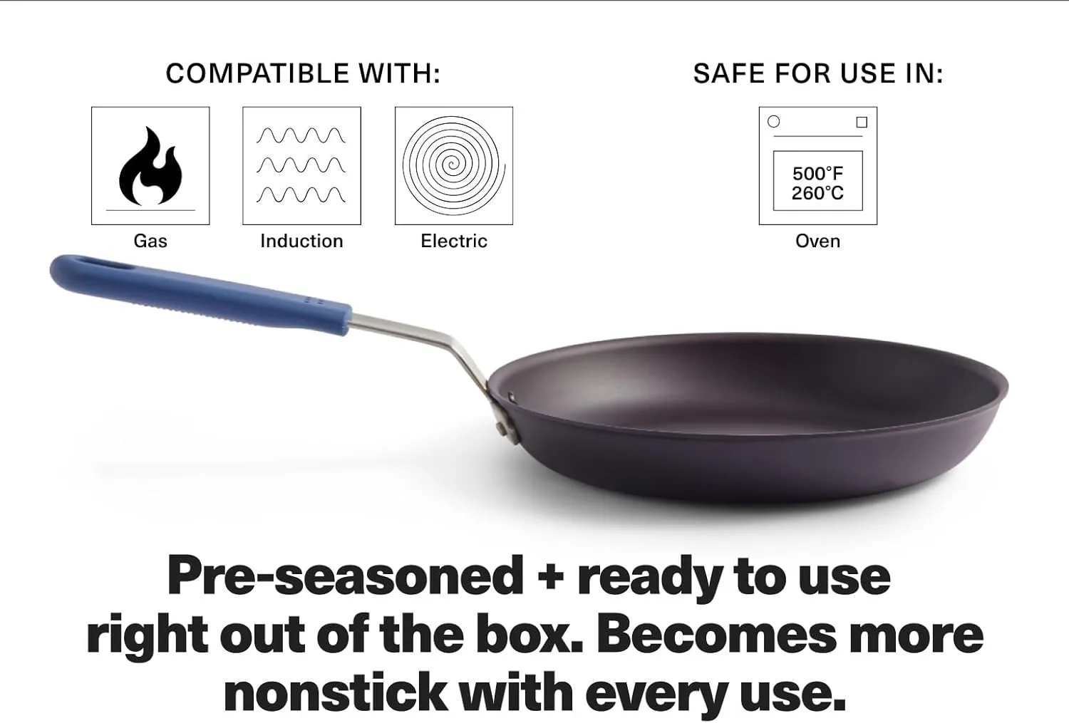Misen 10 Inch Pre-Seasoned Carbon Steel Fry Pan – Lightweight, Naturally Nonstick Skillet for Versatile Cooking – Oven Safe to 500°F – Ideal for Searing, Sautéing, and Frying – Durable, Easy to Clean