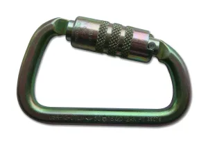 Modified D Steel Carabiner - Twist Lock, Compact Size, Safety Supply - 1.0lbs Weight, Made in Taiwan