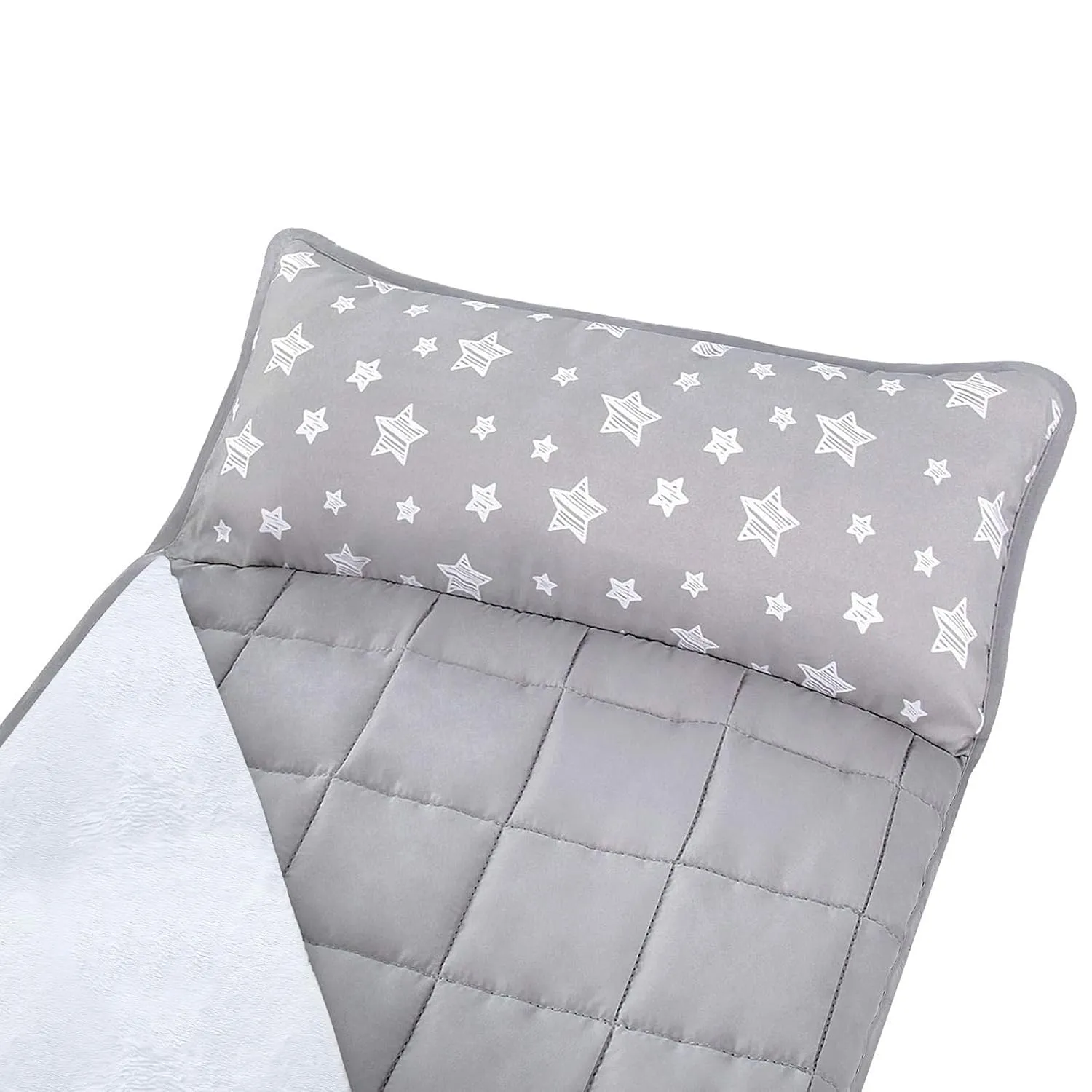 Moonsea Toddler Nap Mat with Pillow and Fleece Minky Blanket, Lightweight, Soft Perfect for Kids Preschool, Daycare, Travel Sleeping Bag Boys and Girls, 21" x 50" Fit Standard Cot