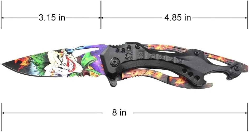 MTECH USA Folding Knife, 3.75-Inch Half-Serrated Blade, Titanium Coating, Glass Breaker, Pocket Clip
