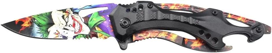 MTECH USA Folding Knife, 3.75-Inch Half-Serrated Blade, Titanium Coating, Glass Breaker, Pocket Clip