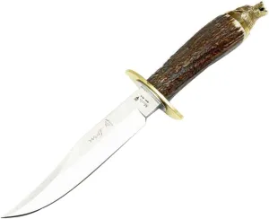 Muela WOLF-16A X50CrMoV15 Fixed Blade Hunting Knife with Deer Horn Handle, 6.30"